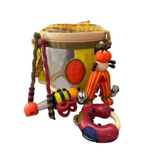 Battat Just B 2017 Drum Set Musical Instruments Kids Rattle Toy Family Fun - Picture 1 of 10